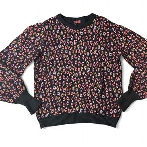 MIA Black Multicolor Leopard Print Sweater size M
